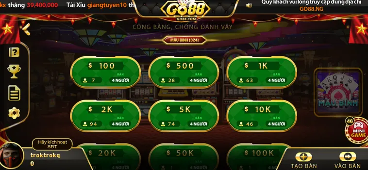 Mậu Binh Tại Go88 Đấu Trường Sắp Xếp Bài Đỉnh Cao Cho Cao Thủ