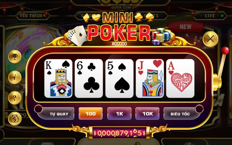 Minigame Mini Poker Tại Go88 Cơ Hội Săn Thưởng Lớn Với Tỷ Lệ Cao
