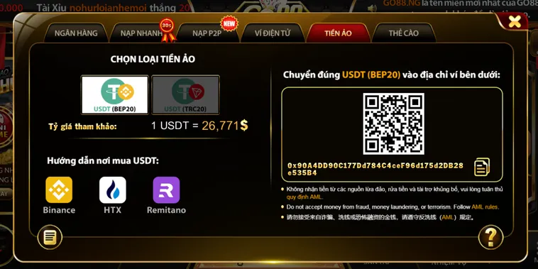 Hướng Dẫn Nạp Tiền Go88 Nhanh Chóng An Toàn Cho Mọi Game Thủ