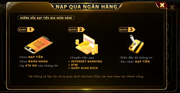 Hướng Dẫn Nạp Tiền Qua Tài Khoản Ngân Hàng Vào Go88 Cho Mọi Game Thủ