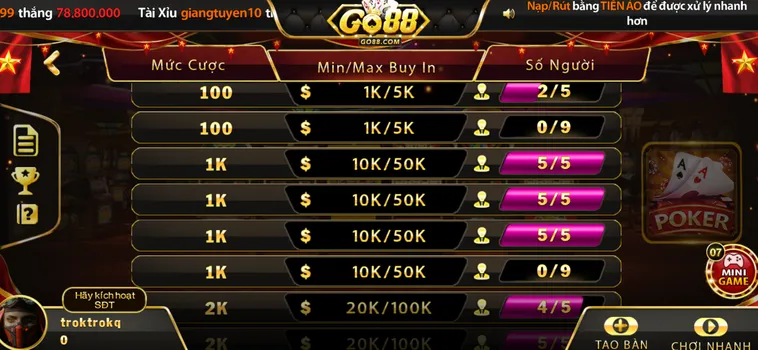 Poker Tại Go88 Thiên Đường Đấu Trí Đẳng Cấp Thế Giới Cho Cao Thủ