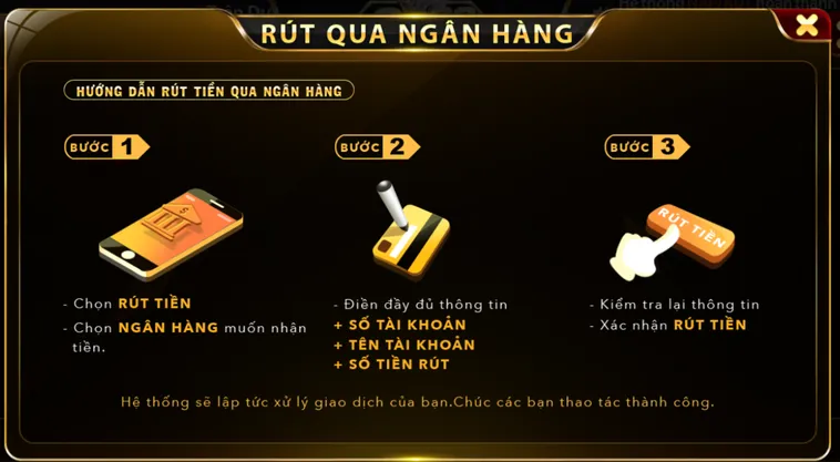 Hướng Dẫn Rút Tiền Go88 Qua Tài Khoản Ngân Hàng 
